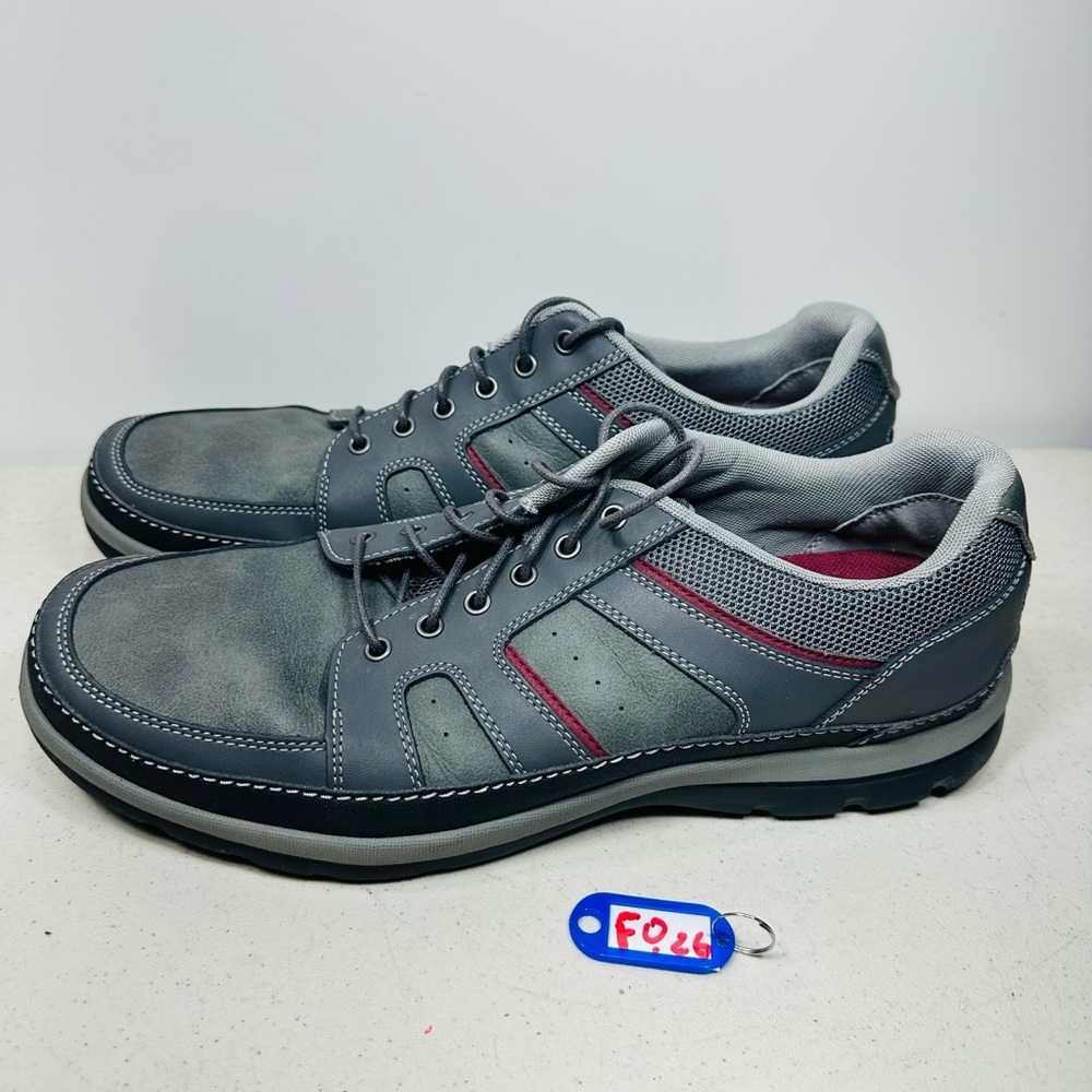 Rockport Men's Get Your Kicks Mudguard Blucher Castlerock Grey/Leather Shoes 12